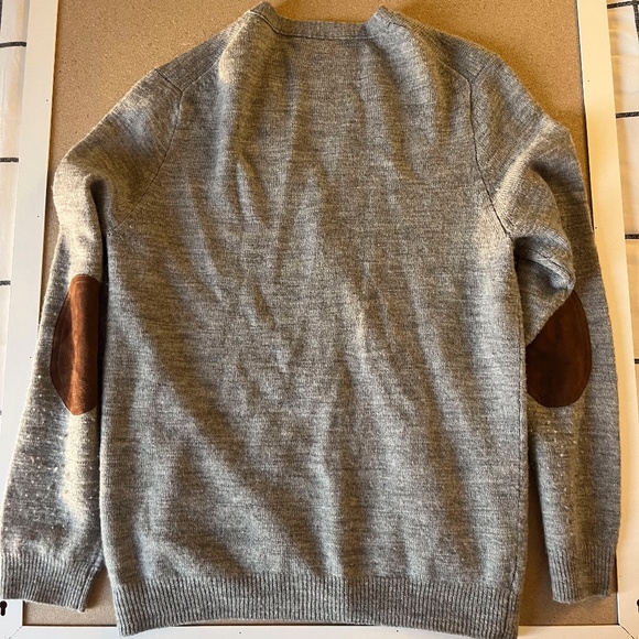 Grey XL J Crew Men's Cardigan with Elbow Patches - Picture 2 of 3